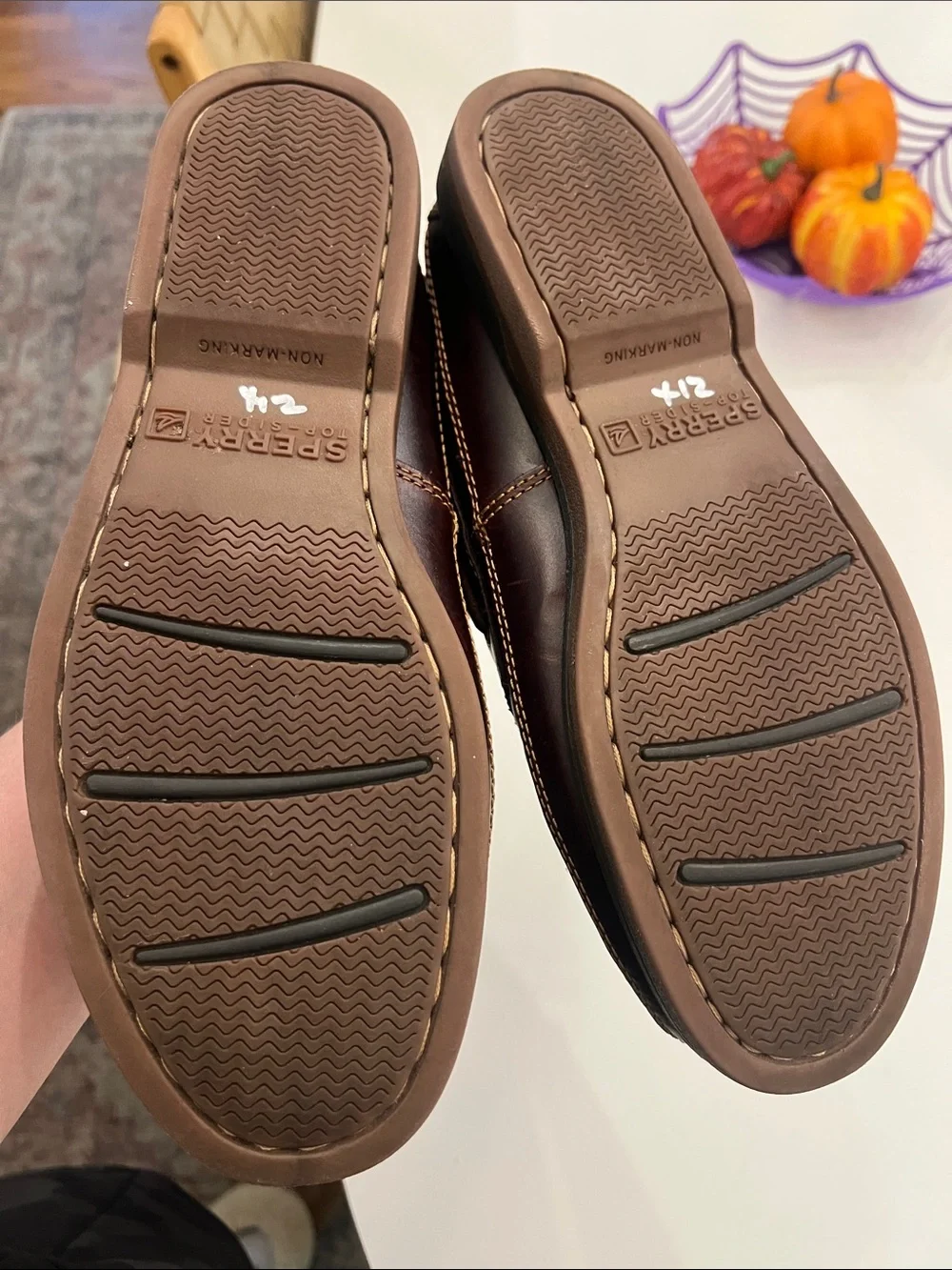 Sperry Brown Leather Moc Toe Boat Shoes